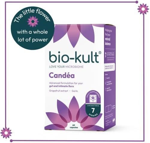 Biokult Candãa 7 Strains + Garlic & Grapefruit Extract Intimate Flora Support Advanced Multistrain Formula 60 Capsules