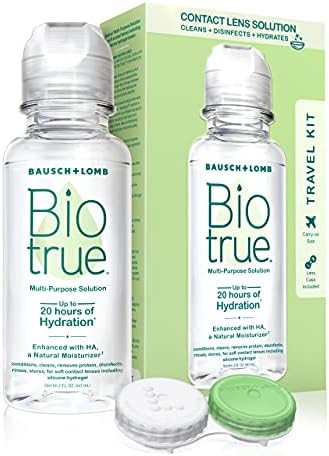 Biotrue Contact Solution Multipurpose Solution With Lens Case Cleans Conditions Hydrates Disinfects Removes Protein Dirt & Debris Contact Lens Cleaner & Storage 2 Fl Oz (Pack Of 1)
