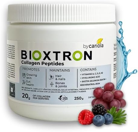 Bioxtron Collagen Peptides Powder Unflavored Type I Bovine With Stem Cell Real For Hair Nail Skin Gut Bone & Joint Health Support Hyaluronic Acid Protein Biotin (250 Gr)