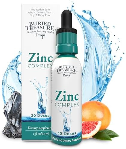 Buried Treasure Zinc Complex Drops 30 Servings 2 Fl Oz Efficient And Bioavailable Ionic Zinc Supplement