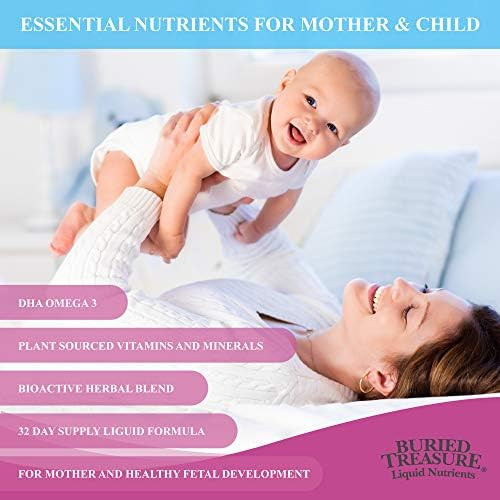 Buried Treasure Prenatal Plus Dha Complete 16 Oz Orange Banana Flavor High Potency Liquid Formula Supplement For Before During Post Pregnancy Natural Dha Omega3 Iron Vegetarian Safe W/Dose Cup