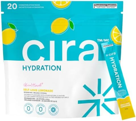Cira Hydration Powder X Alicia Mccarvell'S Electrolyte Drink Mix With Himalayan Salt For Dehydration Relief And Recovery Self Love Lemonade 45 Servings