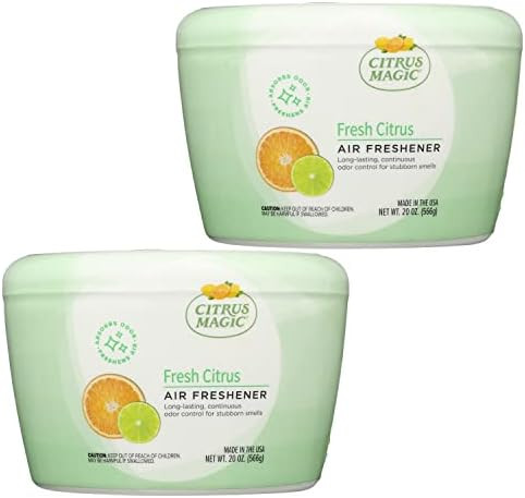 Citrus Magic Odor Absorbing Solid Air Freshener Fresh Citrus 20Ounce Pack Of 2