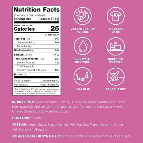 Cure Hydration Family Bundle Plantbased Electrolyte Drink Mix No Added Sugar Coconut Water Fsahsa Nongmo Vegan & Gluten 14Pack Each: Fruit Punch (Kids) & Tropical Punch