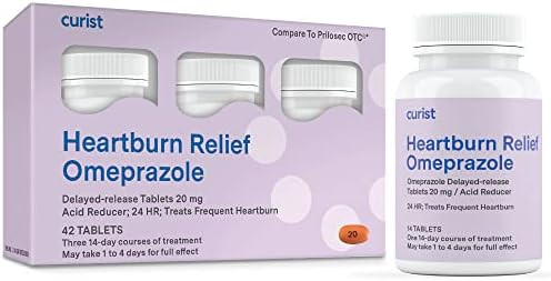 Curist Omeprazole 20Mg Tablets 42 Count Delayedrelease Tablets Acid Reflux Medicine For Heartburn Relief