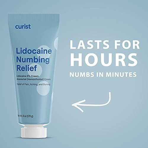 Curist 5% Lidocaine Cream Maximum Otc Strength Topical Pain Relief Otc 12 Oz (Pack Of 2) Xl Tube 5 Percent Lidocaine Numbing Cream To Numb Effectively (2 Pack 6 Oz Tube)