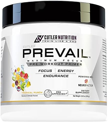 Cutler Nutrition Prevail Pre Workout Powder With Nootropics: Preworkout Drink For Men And Women Cutting Edge Energy And Focus Supplement With L Citrulline Alpha Gpc L Tyrosine Sour Rainbow Candy 40 Scoops