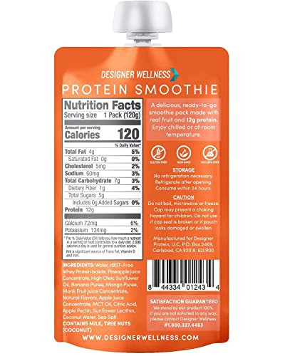 Designer Wellness Protein Smoothies Super Fruits Variety Pack And Tropical Fruit Bundle