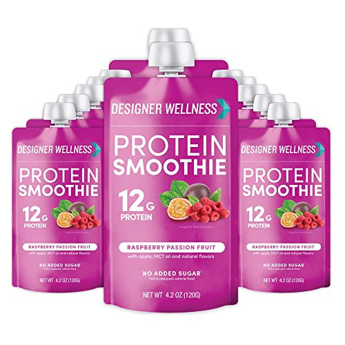 Designer Wellness Protein Smoothie Real Fruit 12G Protein Low Carb Zero Added Sugar Gluten Nongmo No Artificial Colors Or Flavors Raspberry Passion Fruit 12 Count
