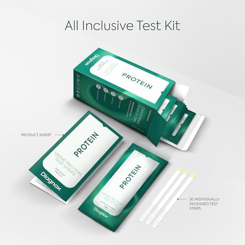 Diagnox Health Protein Urine Test Strips Kit Individually Packed Home Urine Protein Test Strips Urinalysis Strips Protein In Urine (Pack Of 30)