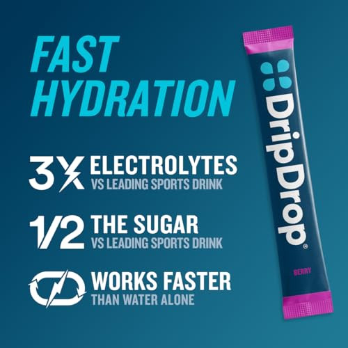 Dripdrop Hydration Electrolyte Powder Packets Lemon & Berry Bundle 64 Count