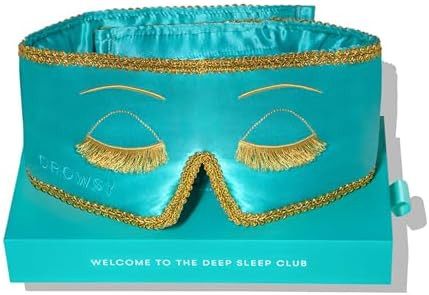 Drowsy Silk Sleep Mask Facehugging Padded Cocoon For Luxury Sleep In Total Darkness 100% Pure Mulberry Silk (Black Jade)