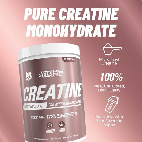 Ehp Labs Crea8 Creatine Monohydrate Powder Unflavored Creatine Powder For Muscle Growth Increased Strength Enhanced Energy Output And Improved Performance 50 Servings (250G)