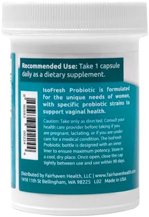 Fairhaven Health Isofresh Vaginal Probiotics For Women Supports Healthy Ph Balance For Women And Vaginal Odor One Per Day Lactobacillus Blend Gluten Supplement 30 Capsules