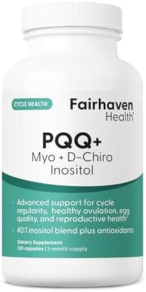 Fairhaven Health Pqq Plus Myoinositol Dchiro Inositol Supplement Pqq Supplement To Support Cycle Regularity Healthy Ovulation Egg Quality Womens Reproductive Health Nongmo 120 Capsules