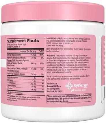 Flat Tummy Pre Workout Powder For Women “ Energy Endurance And Muscle Support With 3G Creatine 1.6G Betaalanine Electrolytes “ Fruit Punch Flavor “ 30 Servings