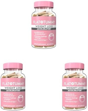 Flat Tummy Weight Loss Accelerator “ Clinically Proven Fat Burner & Appetite Suppressant For Women Post Glp1 Supplement “ Achieve A Slimmer Waist & Hips “ 60 Capsules