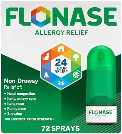 Flonase Allergy Relief Nasal Spray 24 Hour Non Drowsy Allergy Medicine Metered Nasal Spray 72 Sprays Fall And Seasonal Allergy Relief