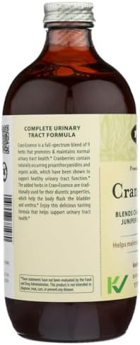Flora Cranessence Traditional Herbal Liquid Blend Urinary Health Support Full Spectrum Blend Of Hawthorn & Hibiscus + 7 Herbs In A Base Of Cranberry Juice Conc Daily Tonic17 Fl Oz Glass Bottle