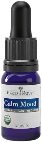 Forces Of Nature Calm Mood (0.34 Fl Oz) & Focus More (1 Fl Oz) Bundle “ Organic Sublingual Tinctures With Plantbased Ingredients To Relieve Stress Boost Mood Sharpen Focus & Support Clarity