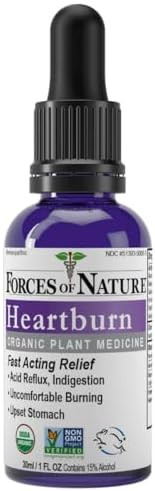 Forces Of Nature Natural Organic Heartburn Relief Homeopathic Medicine Delivers Multisymptom Relief From Indigestion Gas Bloating Acid Reflux Gerd Upset Stomach Sour Acid Burps 0.34 Fl Oz