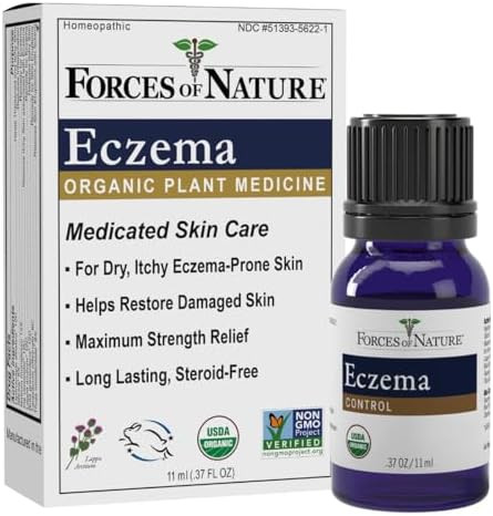 Forces Of Nature Eczema Control Sensitive Dry And Itchy Skin Relief Steroid Skin Care For Flareups Eczema Treatment For Adults Organic Homeopathic Medicine Fastacting 1 Fl Oz