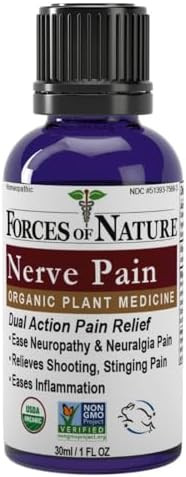 Forces Of Nature Nerve Pain Management Organic Topical Relief For Neuropathy & Nerve Discomfort Homeopathic Medicine Supports Relief From Shooting Pains For Back Hands Legs And Feet .37 Fl Oz