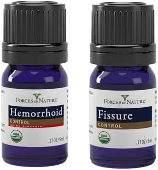 Forces Of Nature Hemorrhoid Control Extra Strength (5Ml) + Organic Fissure Care (5Ml) Virtual Bundle