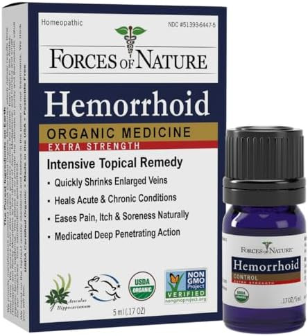 Forces Of Nature Hemorrhoid Control Extra Strength (5Ml) + Organic Fissure Care (5Ml) Virtual Bundle