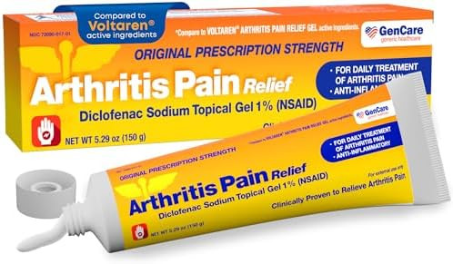 Gencare Arthritis Pain Relief Diclofenac Sodium Topical Gel 1 Percent (Nsaid) Clinically Proven Arthritis Pain Reliever Compare To The Active Ingredient In Voltaren Gel (5.29 Oz)