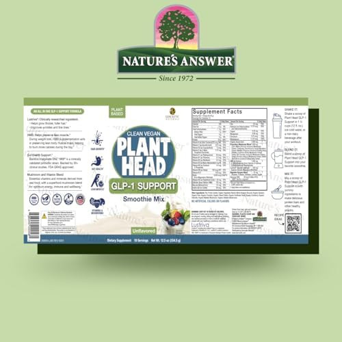 Genceutic Naturals Clean Vegan Plant Head Glp1 Support Smoothie Mix Unflavored 12.5 Oz (354.5 G)