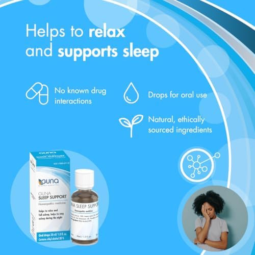 Guna Sleep Support Homeopathic Natural Sleep Aid Melatonin And Non Habitforming 1 Ounce