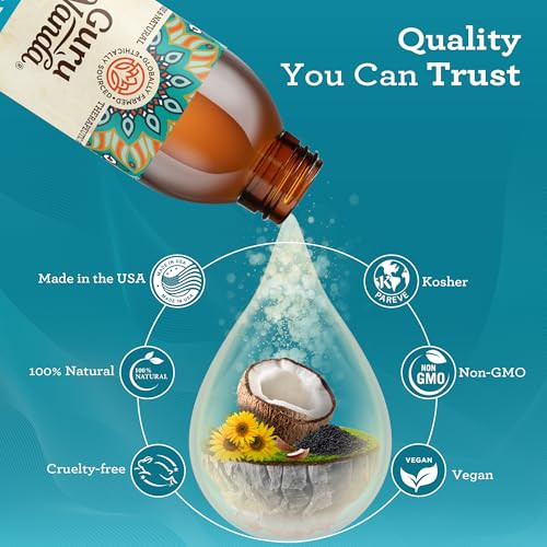Gurunanda Original Oil Pulling Alcohol & Fluoriode Mouthwash With Tongue Scraper And Teeth Whitening Strips 16 Day Treatments