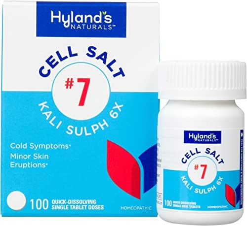 Hyland'S No. 7 Cell Salt Kali Sulph 6X Tablets Cystic Acne And Acne Scare Treatment Cold Medicine Natural Relief Of Discharge Related Symptoms 100 Count