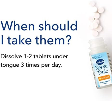 Hyland'S Nerve Tonic Stress Relief Tablets Natural Relief Of Restlessness Nervousness And Irritability Symptoms Nonhabit Forming Quick Dissolving Tablets 50 Count