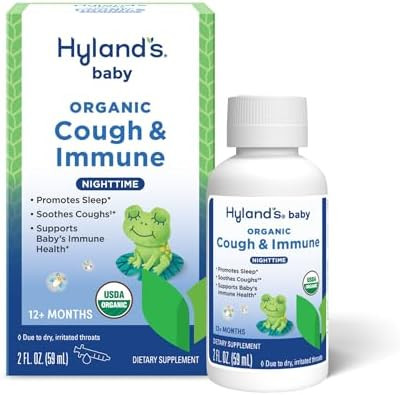 Hyland'S Baby Organic Cough Syrup And Immune Support Day And Night Combo Pack Eases Coughs Supports Immunity Promotes Sleep Two 2 Fl Oz. Bottles (4 Fl Oz)
