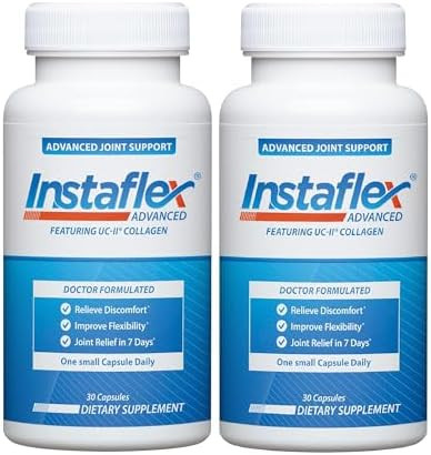 Instaflex Advanced Joint Support Supplement Turmeric Resveratrol Boswellia Serrata Extract Bioperine Ucii Collagen 30 Count