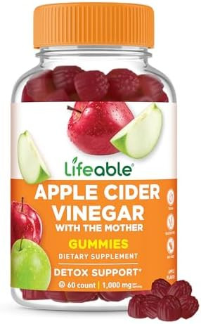 Lifeable Apple Cider Vinegar Gummies With Mother 1000 Mg Advanced Acv For Detox & Cleansing Supports Metabolism Digestion & Energy 60 Gummies For Weight Loss And Belly Fat