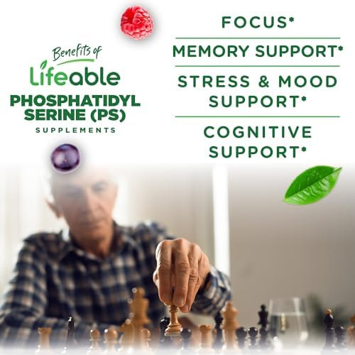 Lifeable Phosphatidylserine Gummies (Ps) 150Mg Great Tasting Focus Supplement Memory And Focus Supplements For Adults Vegetarian Focus Vitamins For Men Women 90 Gummies