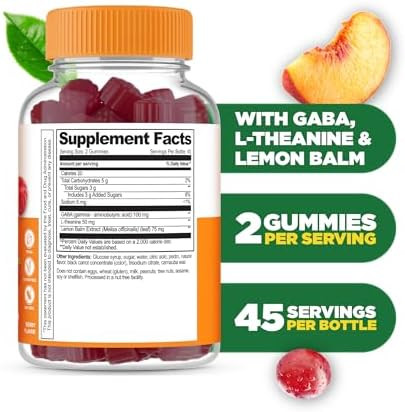 Lifeable Stress Aid Gummies For Teens With Lemon Balm Gaba And L Theanine Supplements Vegan Non Gmo Mood Support Supplement Great Tasing Stress Vitamins Ltheanine For Teen 90 Gummies