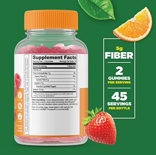 Lifeable Prebiotic Fiber 5G + Zinc 50Mg Gummies Bundle Great Tasting Vitamin Supplement Gluten Gmo Chewable Gummy