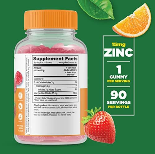 Lifeable Zinc Kids + Iron & Vitamin C Kids Gummies Bundle Great Tasting Vitamin Supplement Gluten Gmo Chewable Gummy