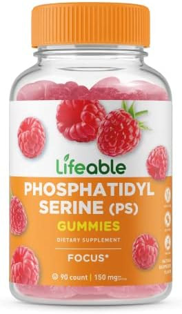 Lifeable Phosphatidylserine (Ps) + Collagen & Biotin Gummies Bundle Great Tasting Vitamin Supplement Gluten Gmo Chewable Gummy
