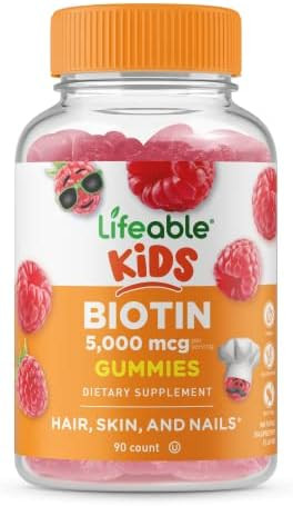 Lifeable Biotin Kids + Probiotic 2 Billion Cfu Kids Gummies Bundle Great Tasting Vitamin Supplement Gluten Gmo Chewable Gummy