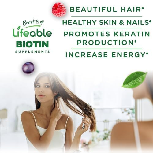 Lifeable Biotin Gummies 10000Mcg Great Tasting Hair Skin And Nails Gummies Gmo Vegan Biotin Supplement Hair Skin And Nails Vitamins For Women 90 Gummies