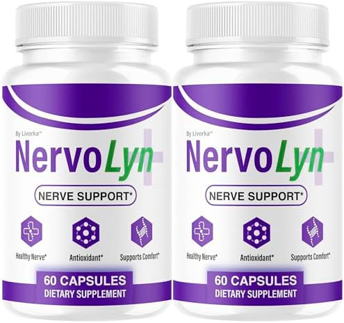 Livorka (2 Pack) Nervolyn Capsules Official Nervo Lyn Advanced Supplement Formula Nerve Health Natural Nervolyn Brain & Memory Focus Vitamins Suppor For Overal Health & Wellness 120 Capsules For 2 Months