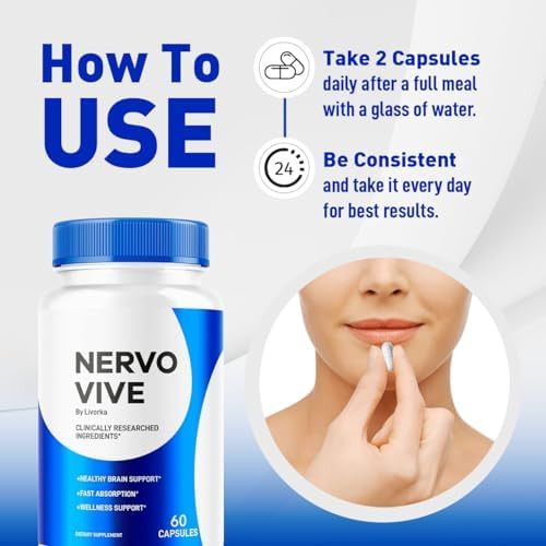 Livorka Nervo Vive Capsules Official Nervovive Premium Formula Supplement Pills Advanced Support Formula For Overall Health & Wellness All Natural Vive Nervo Review 60 Capsules For 1 Month