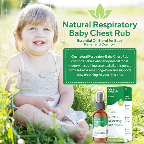 Marie Originals Natural Respiratory Baby Chest Rub Breathe Essential Oil Blend For Babies And Toddlers With Eucalyptus Peppermint And Lavender Petroleum Infant Vapor Rub Alternative 1Oz