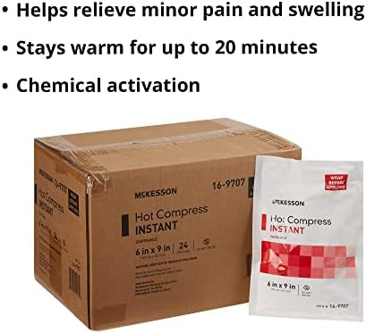 Mckesson Hot Compress Instant Hot Pack [24 Pack] Disposable Heat Packs For Pain Relief 6 In X 9 In
