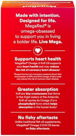 Megared 350Mg Omega 3 Supplement With Epa/Dha Astaxanthin & Phospholipids No Fish Oil Aftertaste Supports Heart Brain Joint And Eye Health 120 Count Softgels (2 Pack)